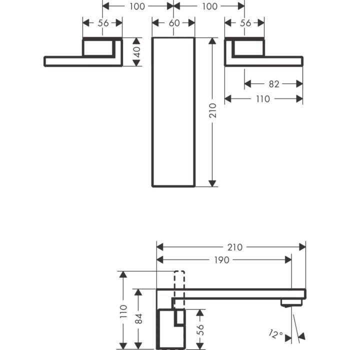 Смеситель для раковины Edge Axor, полированный черный хром арт. 46061330