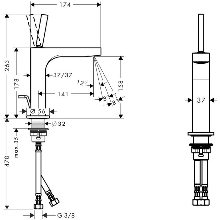 Смеситель для раковины Citterio Axor, хром арт. 39031000
