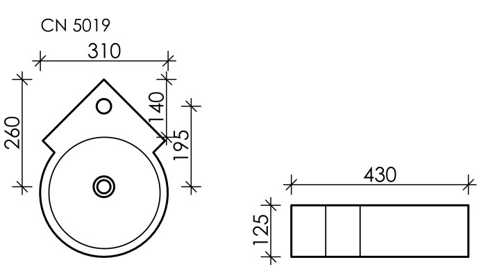 Подвесная угловая раковина Ceramicanova Element, белый арт. CN5019