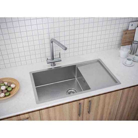 Мойка для кухни нержавеющая 780х440мм Paulmark PLATTE, брашированная нерж.сталь - PM807844-BS