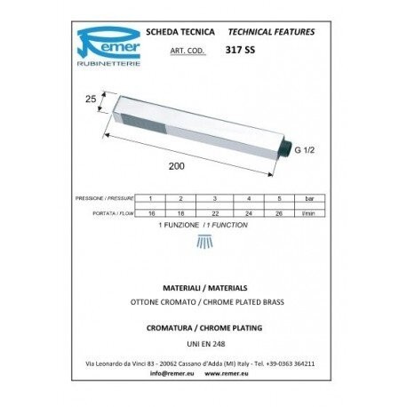 Душевая система черный глянцевый, Remer Energy, внешнего монтажа EY37X7SS9SSCFP