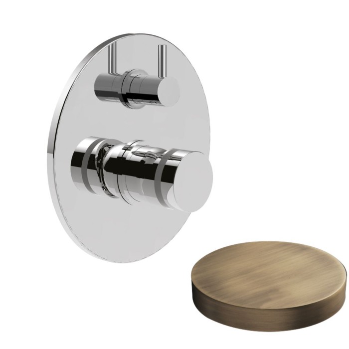 Встраиваемый смеситель для душа на 3 режима, поворотный переключатель, Giulini My ring, бронза матовая арт. MR0064-3BROP