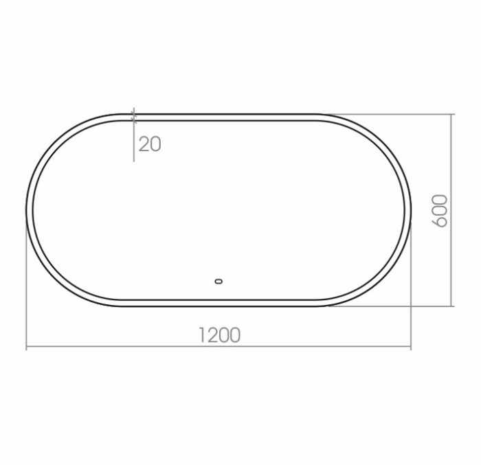 Зеркало 600х1200 c подсветкой и диммером, сенсорный выключатель, Azario Виола - ФР-00001528