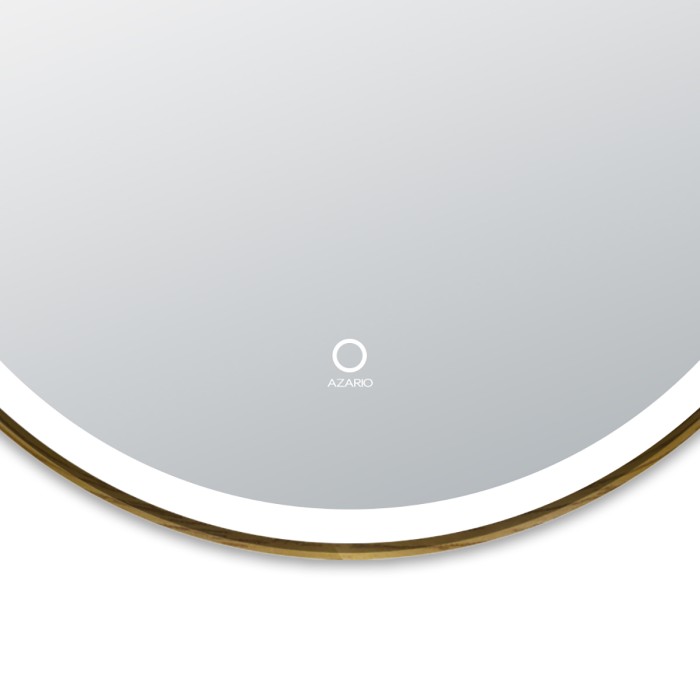 Зеркало D600 сенсорный выключатель с функцией диммера, в алюминиевой раме, цвет дерево, Azario Lotos - AZ-Z-260CS