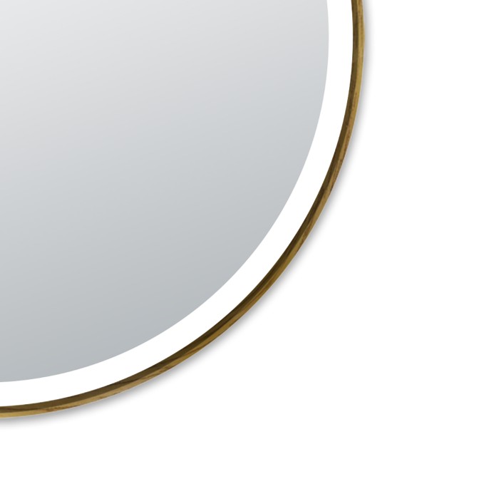 Зеркало D600 сенсорный выключатель с функцией диммера, в алюминиевой раме, цвет дерево, Azario Lotos - AZ-Z-260CS