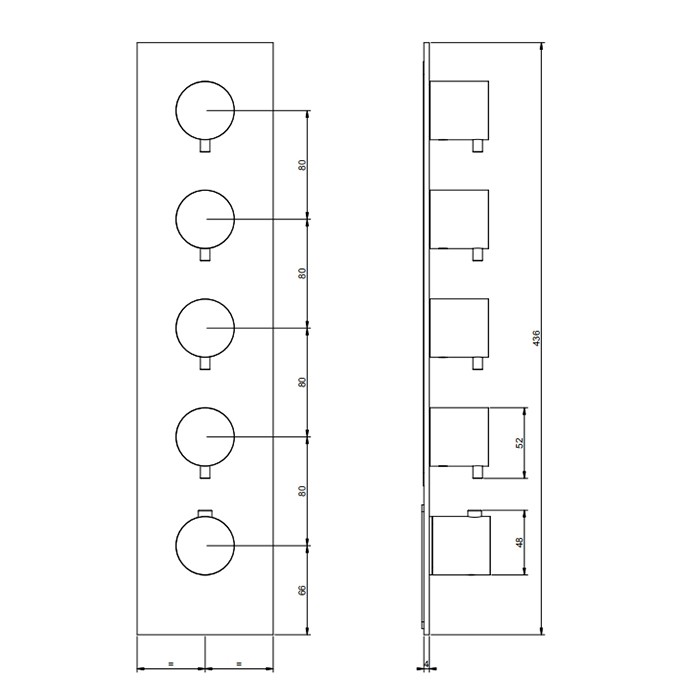 Смеситель для душа, встраиваемый, термостатический, 4 источника, (внешние части), Gessi 316, black xl арт. 54518#299