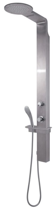 Душевая панель с термостатом WELLNESS 02 Gedy, GYSP10502(IS) цвет: нержавеющая сталь