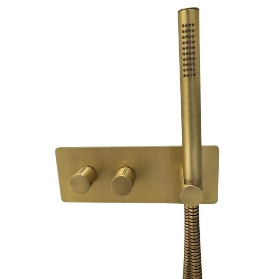 Встраиваемый термостатический смеситель, интегрированный душевой комплект + 2 дополнительных выхода воды, встраиваемый бокс, Giulini Termostatici, матовая бронза арт. 8279BROP