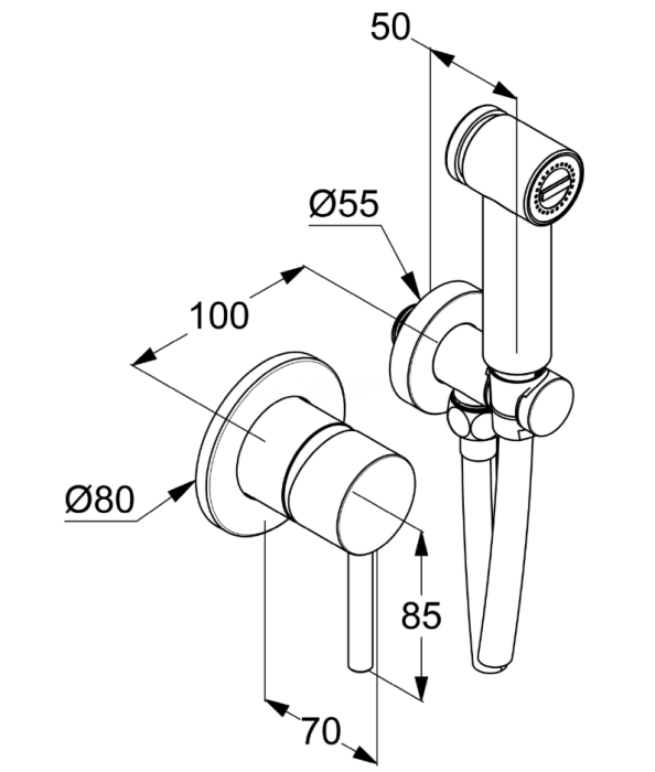 Гигиенический набор, комплект, bozz Kludi, хром - 389980576