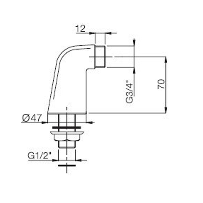 Fima Carlo Frattini Соединение для установки смесителя на борту ванны, Wellness, F2033CR цвет: хром