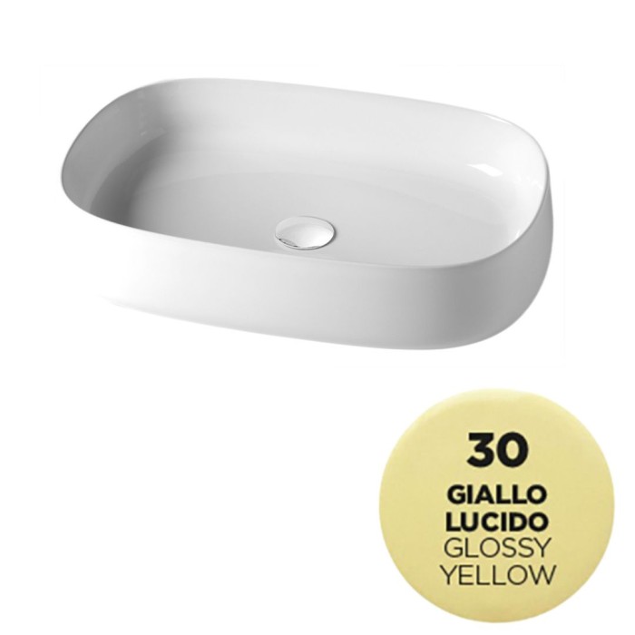 Накладная раковина, 62x42xh13 см, Olympia ceramica Paddle, желтый глянцевый арт. PAD4B60030