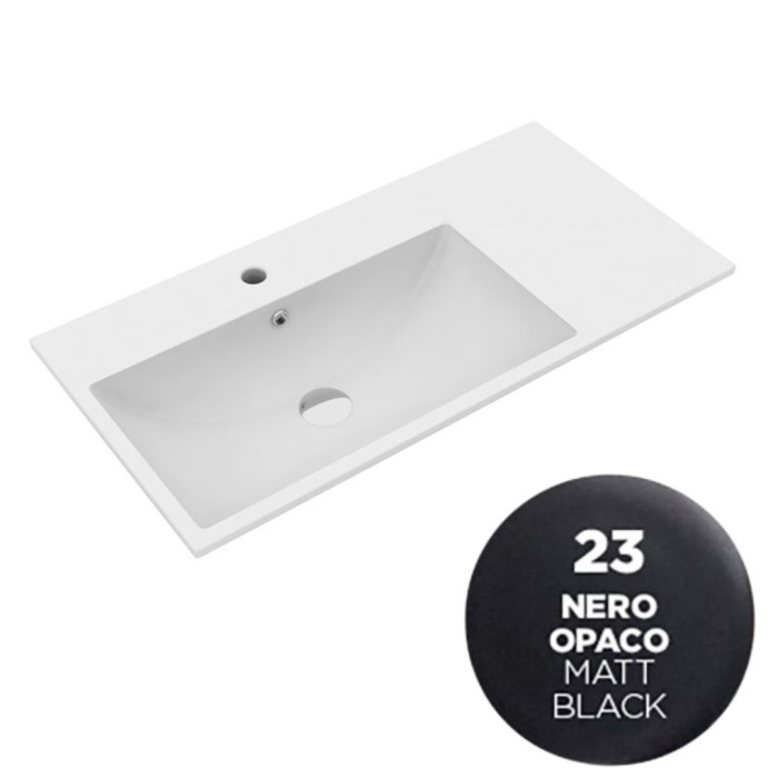 Раковина 75x45 см, с 1 отв. подвесная, встраиваемая, Olympia ceramica Tutto evo, черный матовый арт. TUE4875123