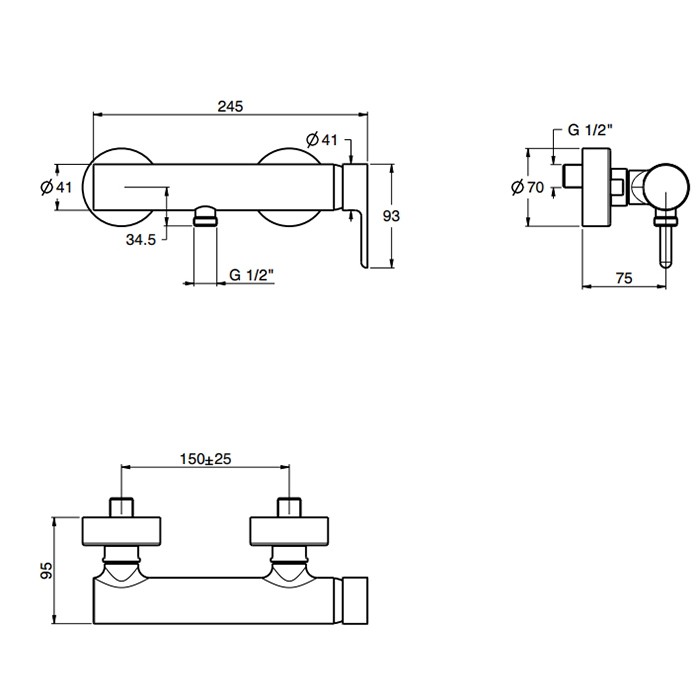 Fima Carlo Frattini Смеситель для душа, настенный, Snap, F3115/1CR цвет: хром