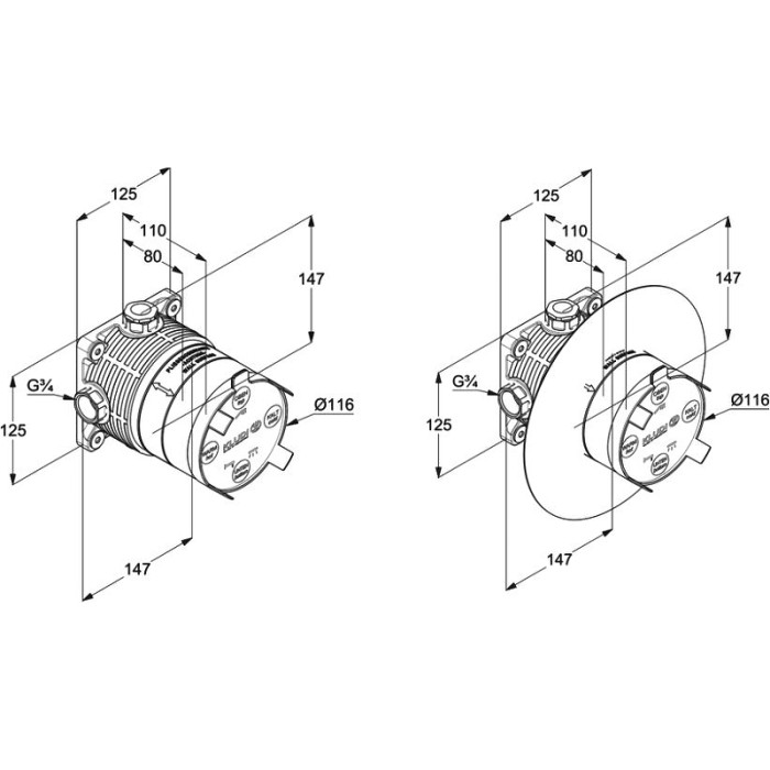 Душевой комплект с термостатом для душа, zenta Kludi, хром - 388320545