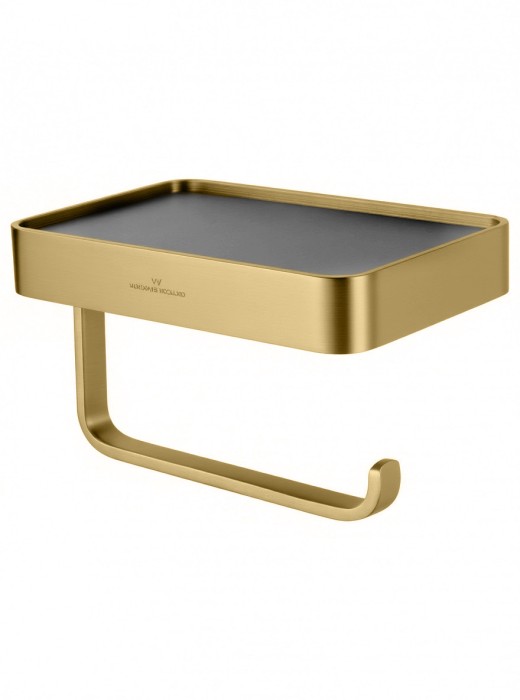 Держатель для туалетной бумаги с полкой, Wonzon &amp; Woghand Graffity, WW-9366-BG цвет: золото