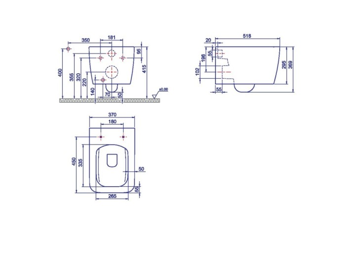 Подвесной унитаз white, Boheme Zen - 967-WM