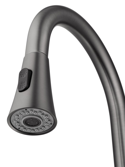 Смеситель для кухни с выдвижным изливом, Wonzon & Woghand, WW-121E201L-BGG цвет: графит