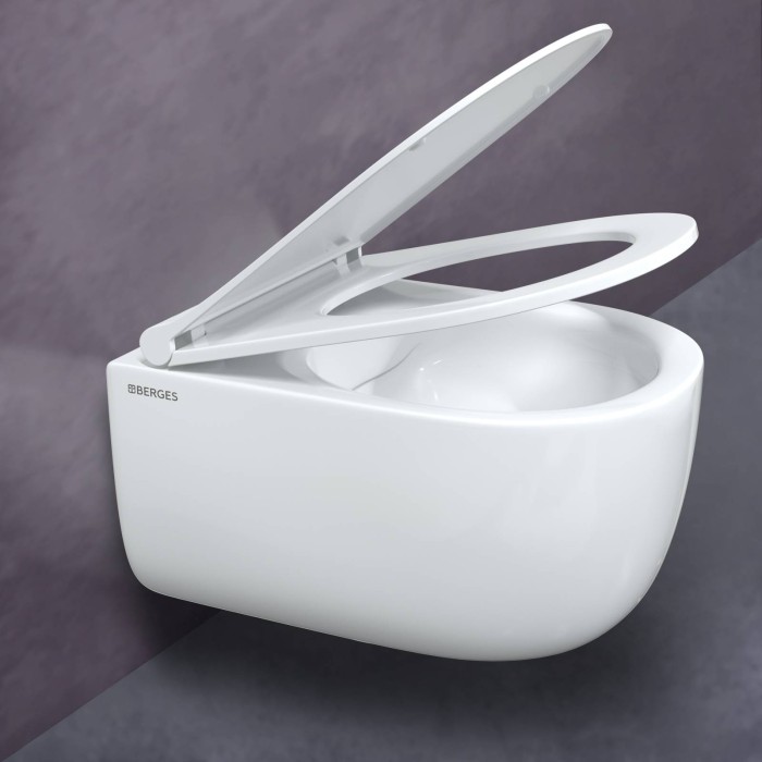 Унитаз BERGES EGO RR, сиденье дюропласт Toma Slim SO, арт. 082111RR