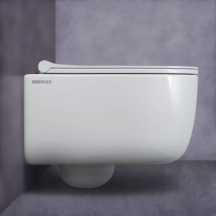 Унитаз BERGES EGO RR, сиденье дюропласт Toma Slim SO, арт. 082111RR