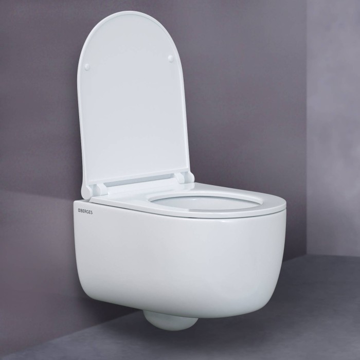 Унитаз BERGES EGO RR, сиденье дюропласт Toma Slim SO, арт. 082111RR