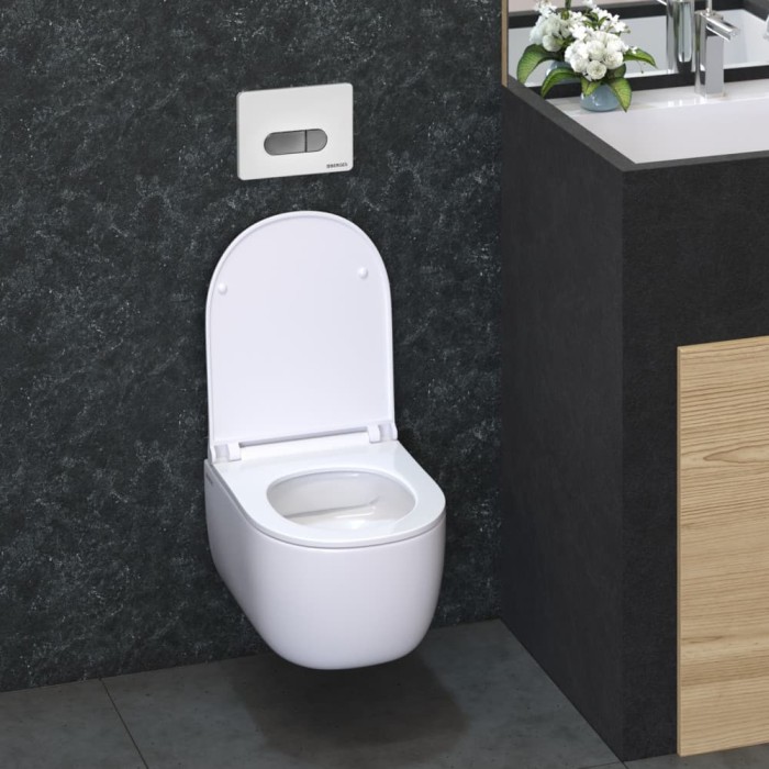 Инсталляция для скрытого монтажа унитаза, клавиша смыва D7, белая/клавиша смыва хром, BERGES Novum арт. 040237