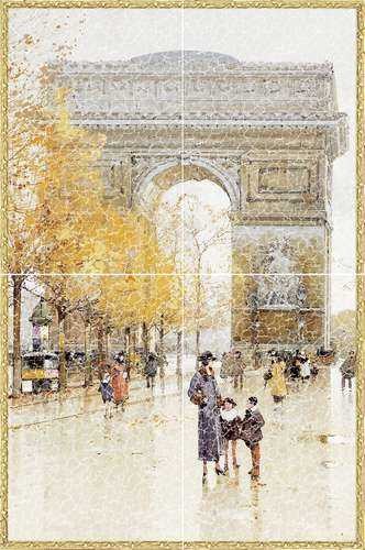 Декоративная плитка беж. 40x60 панно арка из 4 плит 1 4 GLOBAL TILE Grace арт. p6gc0015tgu