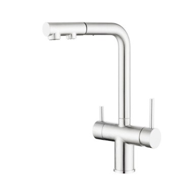 Смеситель для кухни с выдвижным изливом и подключением фильтра, Wonzon &amp; Woghand, WW-88458018-CR цвет: хром