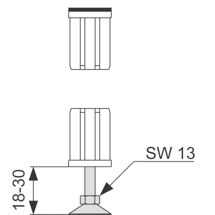 Ножка с торцевым элементом, TECE арт. 9140000