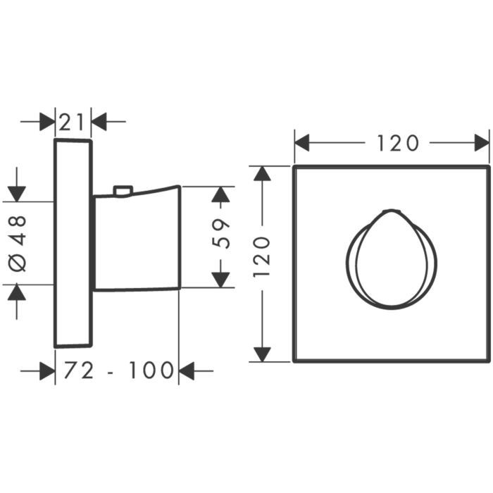 Термостат для душа Starck Organic Axor, сталь арт. 12712800