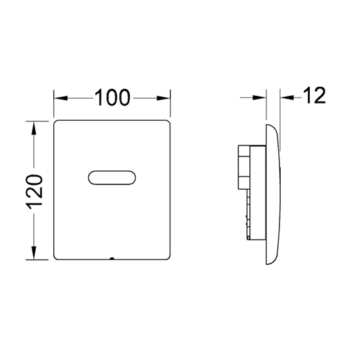 Панель смыва с инфракрасным датчиком для писсуара, 6v батарея, белый матовый, planus urinal TECE арт. 9242354