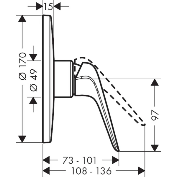 Смеситель для душа скрытого монтажа, Hansgrohe Novus, хром арт. 71066000