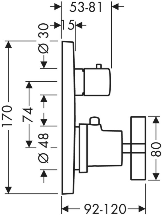 Термостат Citterio Axor, шлифованное золото арт. 39725250