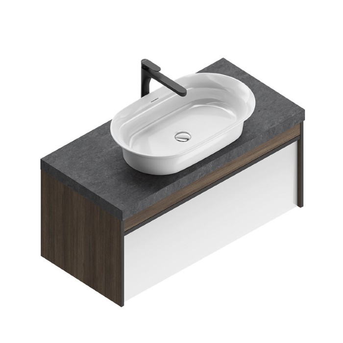 Тумба подвесная 100см с ящиком 1+1, Modula Kerama Marazzi, белый - MO.100.1+1\AR