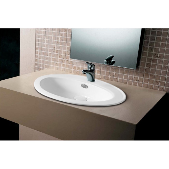 Раковина 56,5х47,5х18 встраиваемая, белая, Azario - AZ-404