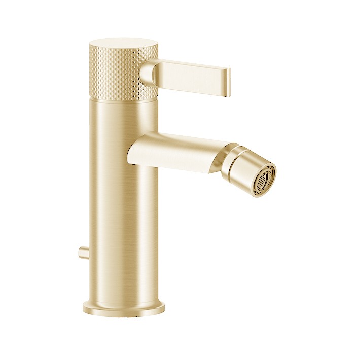 Смеситель для биде, на 1 отв., с донным клапаном, Gessi Inciso, золото арт. 58007#246