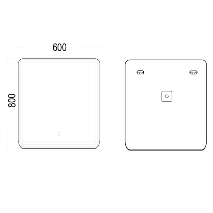 Зеркало-шкаф 1Л 600х800 c подсветкой и диммером, Azario Olivia - CS00066642