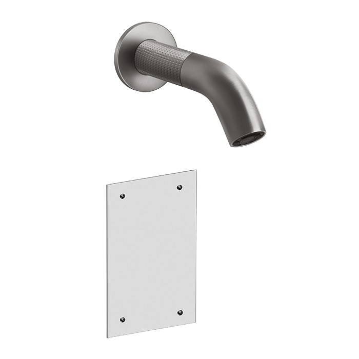 Смеситель для раковины, настенный, электронный, Gessi 316, steel brushed арт. 54414#239