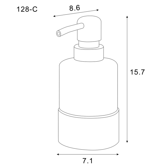 Дозатор жидкого мыла стеклянный настольный, хром, Azario Nessy - AZ-128-C