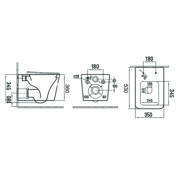Готовый комплект инсталляция с панелью смыва + унитаз Nova с сиденьем микролифт+клавиша, белый хром  Azario - AZ-8010-1000+AZ-8200-0045+AZ-2216 SP