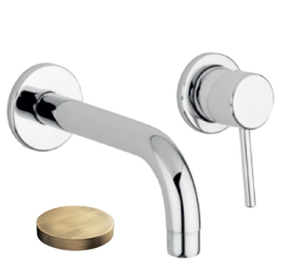 Внешняя часть для смесителя для раковины настенного монтажа, без донного клапана, Giulini Futuro, бронза арт. 6525-20EPBR