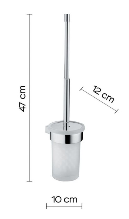 Настенный стеклянный ёрш с тепескопической ручкой Canarie Gedy, A233/03(13) цвет: хром