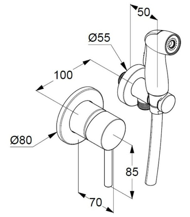 Гигиенический набор, комплект, bozz Kludi, хром - 389990576