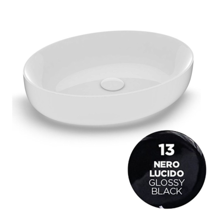 Накладная раковина, 55x42xh14 см, Olympia ceramica Metamorfosi, черный глянцевый арт. MET42O6013
