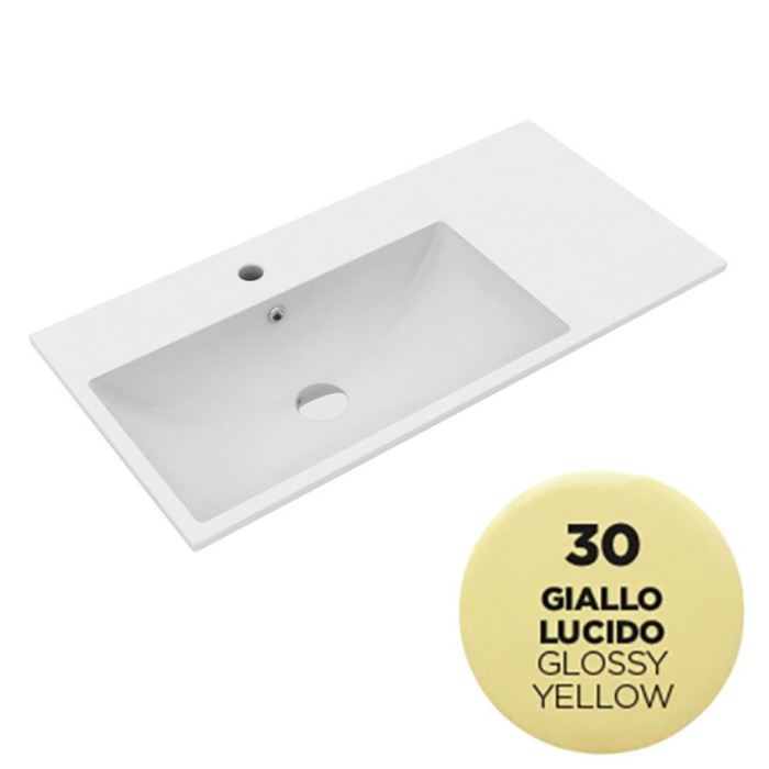 Раковина 75x45 см, с 1 отв. подвесная, встраиваемая, Olympia ceramica Tutto evo, желтый глянцевый арт. TUE4875130