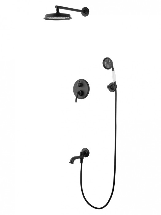 Душевая система встраиваемая, Wonzon &amp; Woghand Steam, WW-88939008-MB цвет: черный