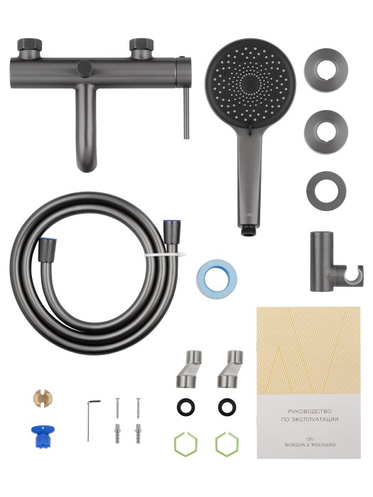 Смеситель для ванны с душем, Wonzon & Woghand Stick, WW-88639017-BGM цвет: графит