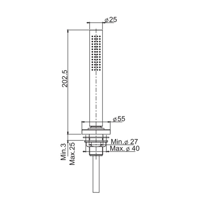 Fima Carlo Frattini Душевой комплект на борт ванны, с ручным душем, держателем и шлангом 1500 мм., Wellness, F2136CR цвет: хром
