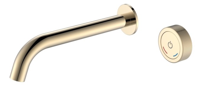 Смеситель автоматический для раковины из стены на 2 отв. Gold, Boheme Tech - 158/2-G