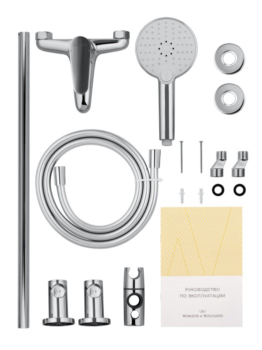 Смеситель для ванны с душевым гарнитуром, Wonzon & Woghand Alfa, WW-AE3205-CR цвет: хром