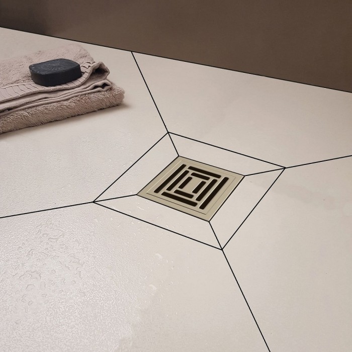 Душевой трап BERGES PLATZ Uno 100х100, матовый хром, S-сифон D50/105 H50, арт.090069